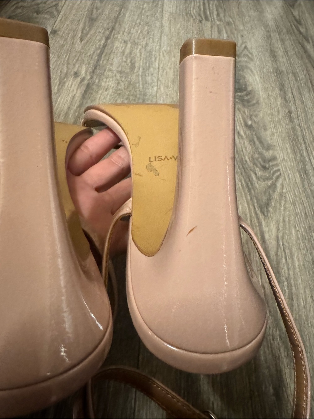 Lisa Vicky Blush Pink Ankle-Strap Block Heel Sandals - Picture 6 of 6